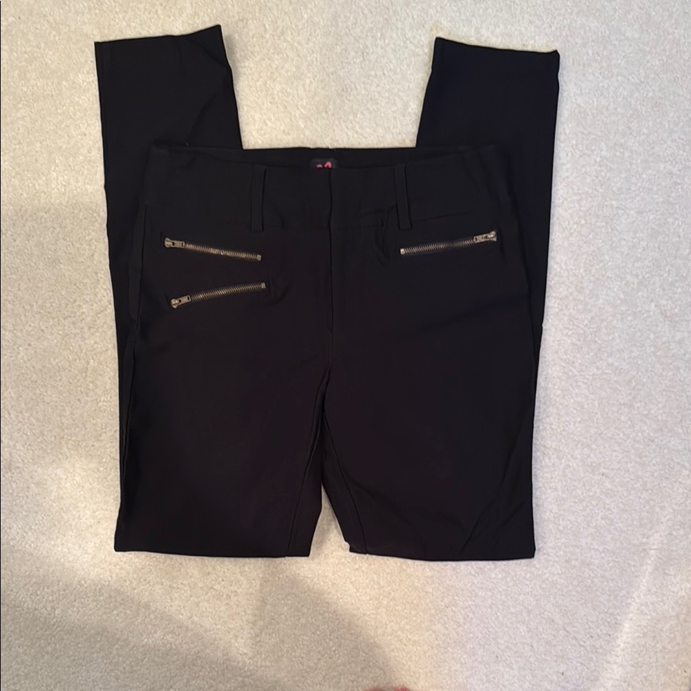 2B Bebe Black Trousers with Zipper Accents